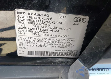 2021 Audi Q5 Premium Plus 45 Tfsi Quattro S Tronic from USA, damaged, VIN WA1BAAFY0M2052127